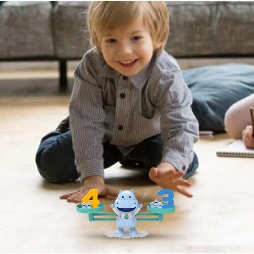 Montessori Math Toy Digital Cat Balance Scale Educational Math Balancing Scale Number Board Game Kids Learning Toys