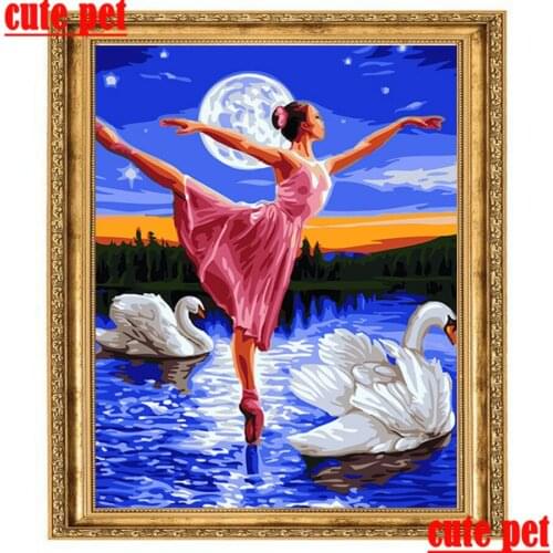DIY Ballet girl puzzle Diamond Painting rhinestone Kit swan 5D Diamond Art Full Drill Mosaic Embroidery Cross Stitch Decorations