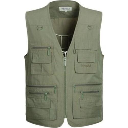 Zozowang Mens Casual Vest With Multi Pockets Cotton Men Vests Regular Five Colors Plus Large Size 5XL Vest Men Summer Hotsales
