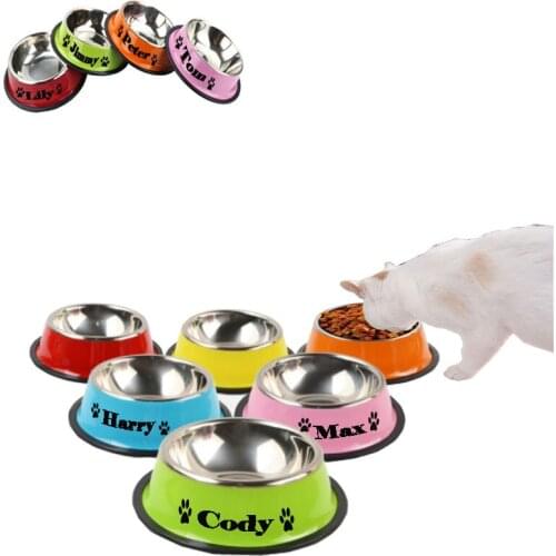 Non-Slip Stainless Steel Cat Bowlsthicken Anti-Fall Pet Multicolor Outdoor Travel Anti-Skid Feeding & Watering Supplies