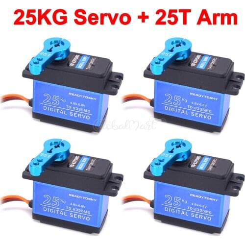 Update RC servo 25KG full metal gear digital servo baja servo Waterproof version 4.8V-6.8V & 25T Arm for cars RC toys