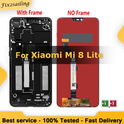 New 6.26" LCD Screen For Xiaomi Mi 8 Lite LCD Display 10 Point Touch Digitizer Assembly with Frame 100% Tested Repair Parts