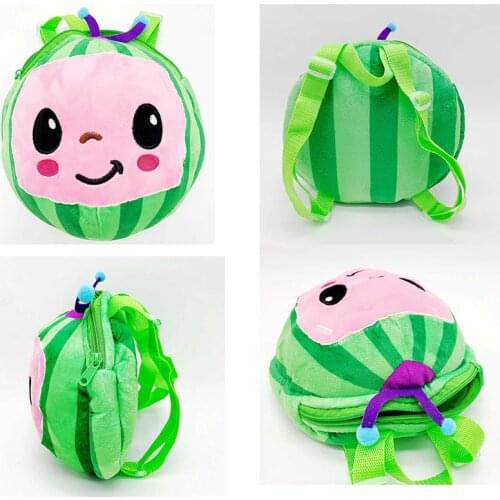 Cocomelon JJ Plush Toy Toddler Backpack School Book Bags Watermelon Cartoon Kids Plush Backpacks Birthday Gift Children Dropship