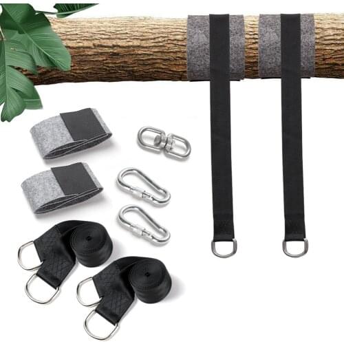 1.5m Tree Swing Hanging Kit Hammock Straps Camping Load Capacity Rope Carabiner Hiking Hammock Hanging Belt with Lock Hook