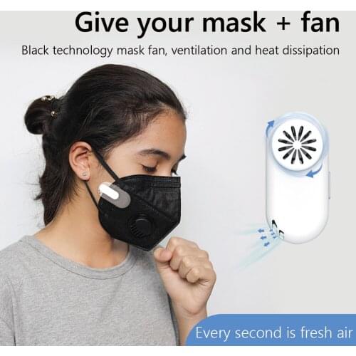 K1 Portable Reusable Fan for Face Mask Clip-On Summer Wearable Sports Cooling Air Filter USB Personal Exhaust Mini Fans