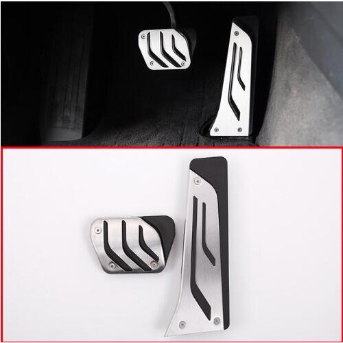 2pcs No Drill Anti-slip Fuel Brake Steel Foot Pads Pedals Cover For BMW F30 F31 F34 F32 F33 F36 F10 F25 F26 F15 F16 E70 E71