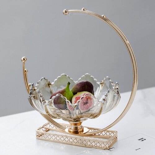 Modern Style Creative Glass Fruit Tray Living Room Coffee Table Snacks Home Accessories Candy Storage Box