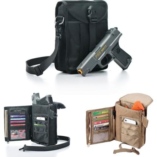 Tactical Mens Shoulder Pistol Range Bag For Handguns Glock Backpack G17 G19 Airsoft Purse For Gun Carry Bag EDC Tools Pouch