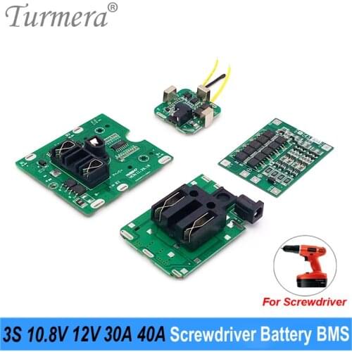 Turmera 4S 14.4V 16.8V 40A 30A BMS Electric Drill Lithium Battery Protection Board Balance DC Plug for Screwdriver Batteries Use
