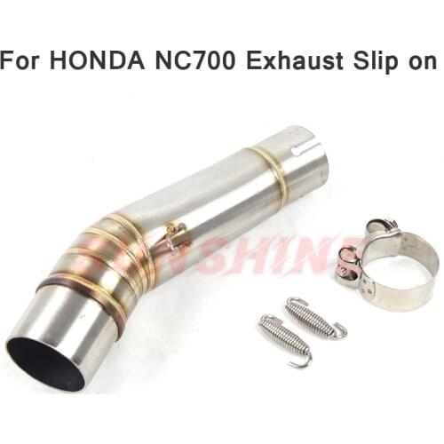 For HONDA NC700 NC700X NC750 NC750X NC750S Exhaust Mid Pipe Motorcross Slip on Modified Motorcycle Muffler Connecter Link Steel