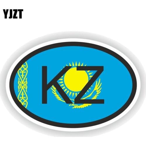 YJZT 13.5CM*9.2CM Creative KAZAKHSTAN KZ Country Code Decal Accessories Car Sticker 6-0344