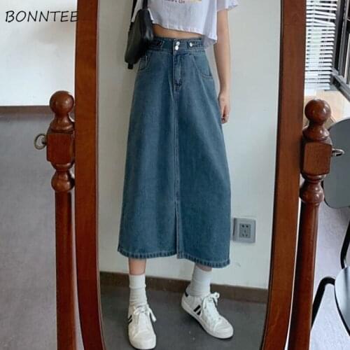 Skirts Women Mujer De Moda Fashion Korean Style Casual Female Streetwear Loose Vintage Pockets Students Hipster Cozy Simple Chic