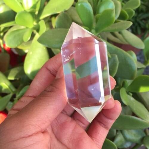 1 pcs natural rock quartz Crystal gemstone double pointed Metaphysical Healing pudgy terminated point to remove negative energy