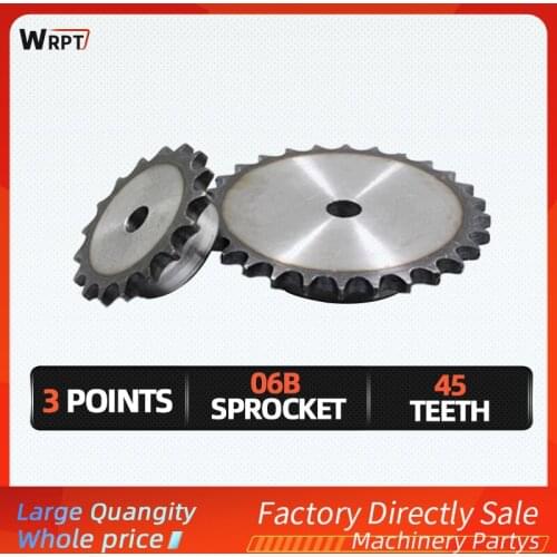 1PC Sprocket 3 points 06b single row sprocket 45 teeth for general motors, pitch 9.525mm, industrial sprocket