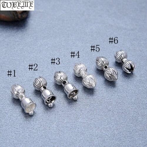 100% 925 Silver Tibetan Dorje Bell Beads Sterling Lotus Dorje Bell Amulet Buddhist Vajra Bell Hinduism Dorje Bell Charms
