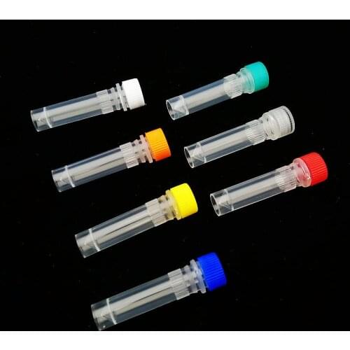 100pcs/lot 1.5ml Plastic Frozen storage tube,Lab freezer tube subpackage vial with silicone gasket