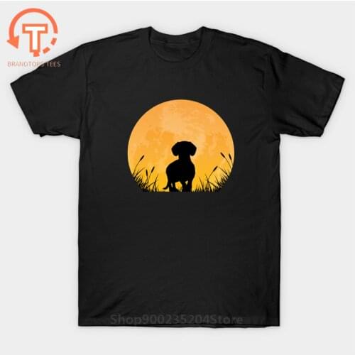 101 Novelty dusk Dachshunds Dog T-Shirt Summer Fashion men sunset T Shirt Funny Animal Print Tops Female Casual Tees Harajuku