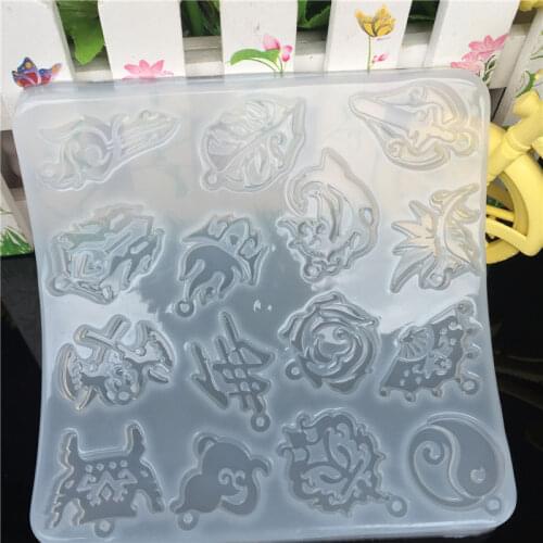 15 combinations Silicone mold Epoxy jewelry wings translucent silicone rubber mold crystal Pendant