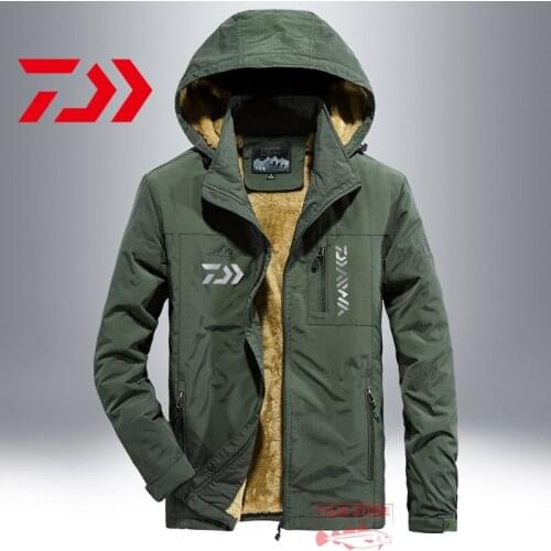 2021 Daiwa Fishing Jacket Mens Winter Plush Thickening Coat Outdoor Sport Mountaineering Ski Fishing Jacket Fishing Clothing