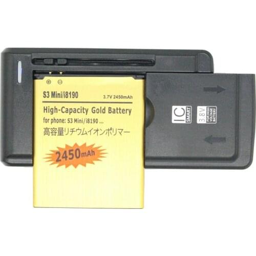 2450mAh EB425161LU Gold Replacement Battery + Universal Charger For Galaxy S3 MINI I699 S7562 S9920 I8190 I8160 J1 Mini J105H