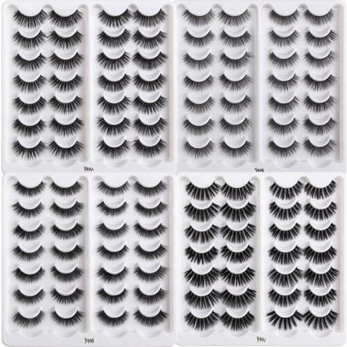 4/14 pairs 3D Mink Lashes Natural False Eyelashes Fake Lashes Makeup Eyelash Extension Mink Eyelashes maquiagem