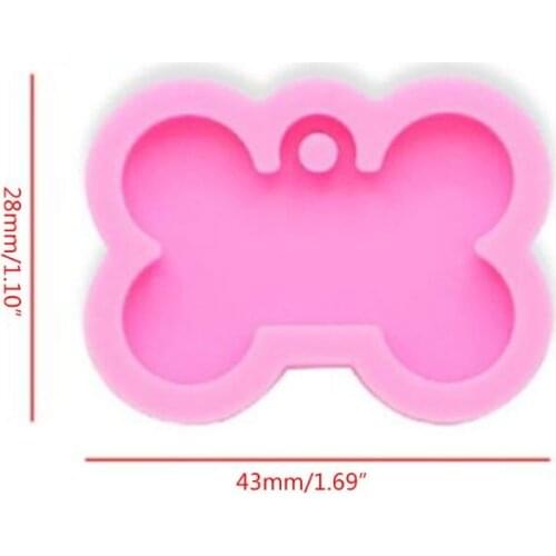 5Pcs Silicone Bone Shape Pendant Resin Mold DIY Dog Tag Dog Bone Shaped Keychain Resin Casting Mold Resin Craft Tools