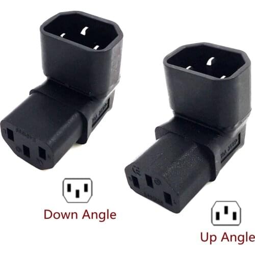 IEC 320 C13 to C14 AC Plug Converter, C14 to C13 Up/Down Angle Power Adapter Plug, 3Pin Female to Male 10A 250V