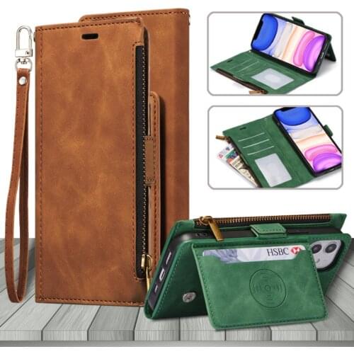 For Samsung Galaxy A02s A41 A50 A40 A20e A70 A70s A21s Luxury Zipper Wallet Bag Stand Comfortable Leather Case Flip Phone Cover