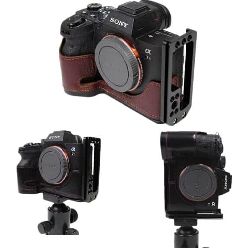 Camera L-Bracket Quick Release L Plate Holder Bracket Hand Mount Grip For Sony A7R Mark IV A7R4 A 7R IV Genuine Leather Case
