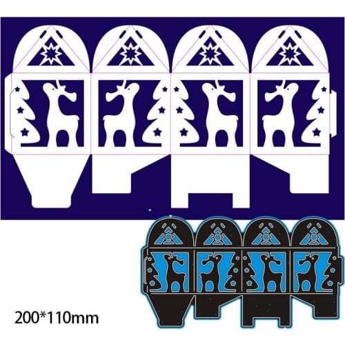 200*110mm Christmas deer box Metal Cutting Dies Scrapbooking DIY Album Paper Card Craft Embossing stencil Dies