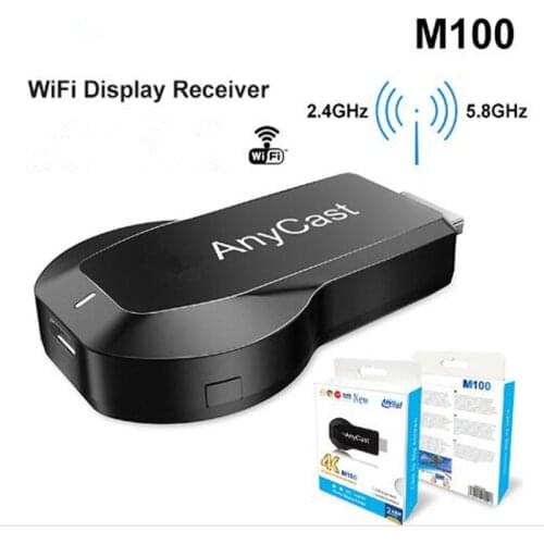 Anycast M100 2.4G/5G 4K Miracast Any Cast Wireless DLNA AirPlay TV Stick Wifi Display Dongle Receiver for IOS Android