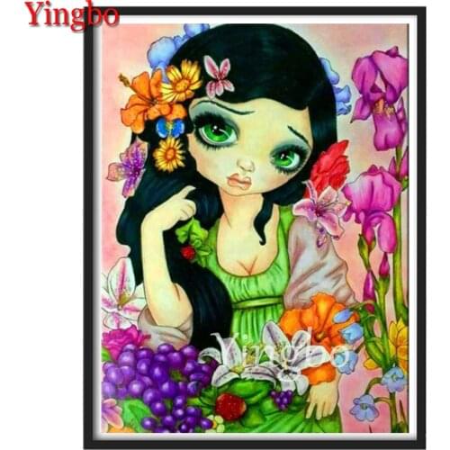 Cartoon Princess Big Eyes Girl 5D DIY full drill diamond Paintings Home Wall Decor cross stitch Mosaic Diamond Embroidery Icons