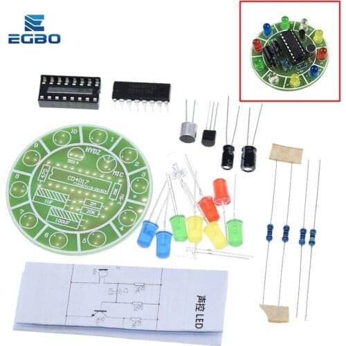 CD4017 colorful voice control rotating LED light kit electronic manufacturing diy kit spare parts student Laboratory