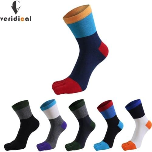 5 Pairs Pure Cotton Five Finger Socks Fashion Bright Color Striped Business Novelty Harajuku Short Socks With Toes Good Quality