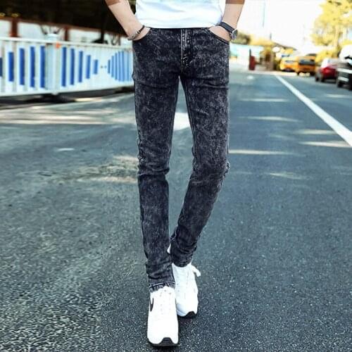 QNPQYX New casual Mens snowflake Skinny Jeans Gray Denim Jeans New Fashion Men Pencil Pants Slim Jeans Men Skinny Long Jeans
