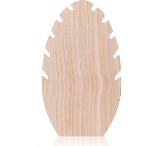 Freestanding Necklace Easel Display Stand Wooden Flame Shape Necklace Chain Jewelry Display Stand