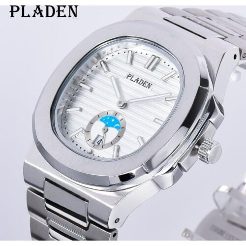 PLADEN Mens Silver Watch