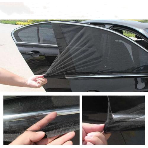 4pcs Car Front & Rear Side Window Sun Visor Shade Mesh Cover Sunshade Insulation Anti-mosquito Fabric Shield UV Protector
