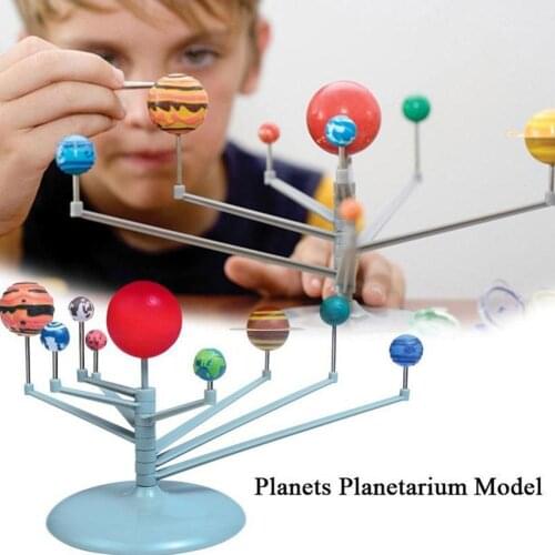 Solar System Planetarium Model Kit Nine Planets Children Kids Early Educational Toy DIY Assembly Science Aids Parent-child Game