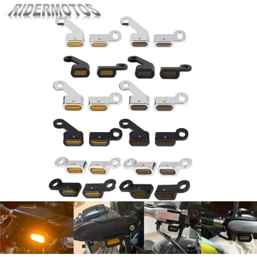 2xMotorcycle E Mark LED Turn Signal Indicators Amber Running Lights Mini Lamp For Harley Sportster XL883 Touring FLHX Softail