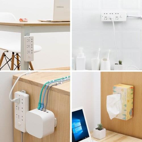 Plug-In Bracket Wall-Mounted Household Non-Porous Socket Wall Hook Kitchen Strong Paste Patch Panel Hook Plug Row Storage Racks
