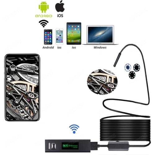 WIFI Endoscope Camera HD 1200P 1-10M Soft Wire IP68 Waterproof Snake Tube Inspection Android ios Wireless Borescope Camera