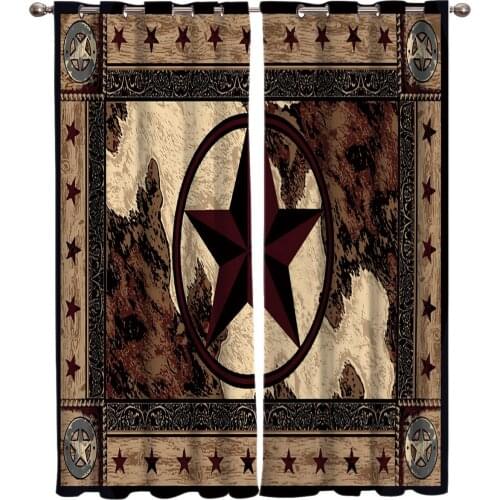 Western Texas Star Rustic Vintage Window Treatments Curtains Valance Room Curtains Large Window Curtain Living Room Bedroom