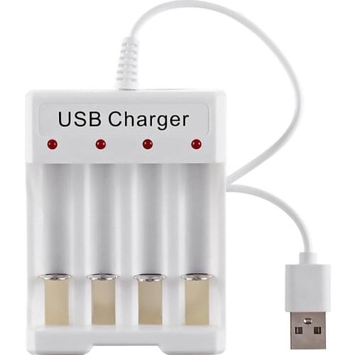 4 Slots USB DC Battery Charger Light Weight Safety Wear Resistance for Nickel Hydrogen AA AAA Rechargeable Battery