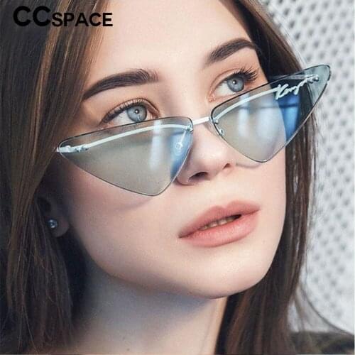 53409 Cat Eye Letter Ladies Sunglasses Metal Frame Candy Color Decorative Womens Shades UV400
