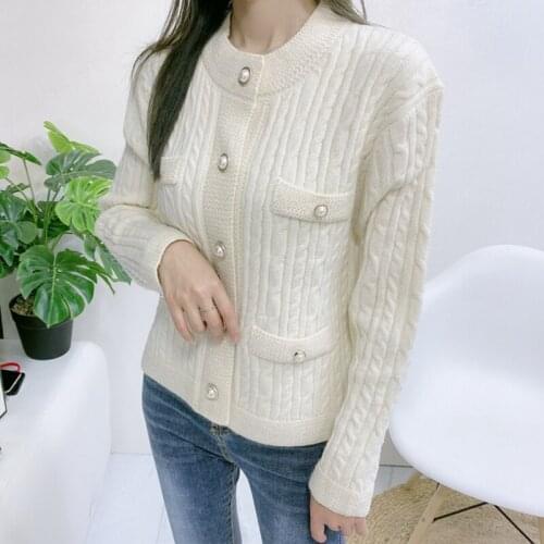 Comelsexy 2020 New Autumn Winter Vintage Womens Cardigans Pocket Korean Style Knitted Buttons Chic Lady Sweaters Tops Female