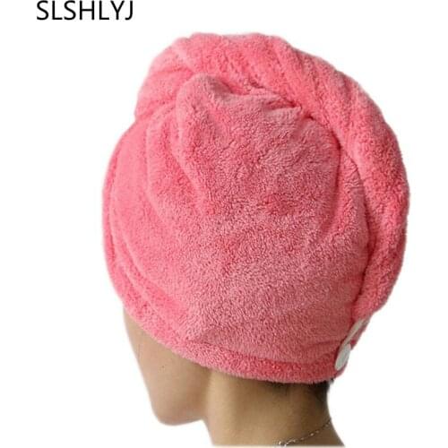 SLSHLYJ Women Bathroom Super Absorbent Quick-drying Microfiber Bath Towel Hair Dry Cap Salon Towel 25x65cm