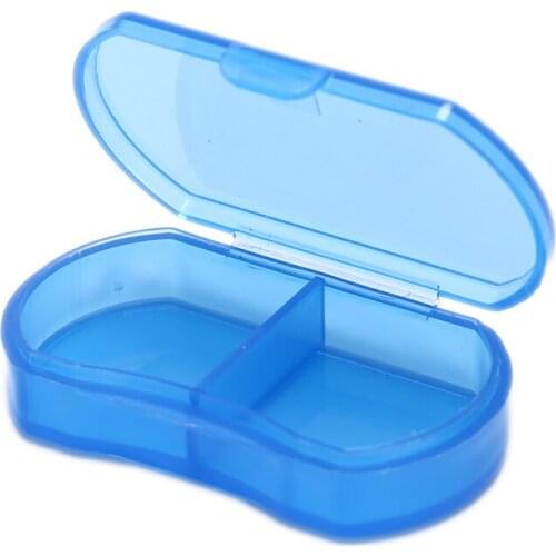 1Pc 2 Grids Pill Box Container For Medicines Dispenser Organizer Case New Blue Pill Medicine Tablet Pill box