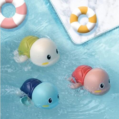 1 PCS Cute Cartoon Animal Tortoise Classic Baby Water Toy Infant Swim Turtle Wound-up Chain Clockwork Kids Beach Bath Toys