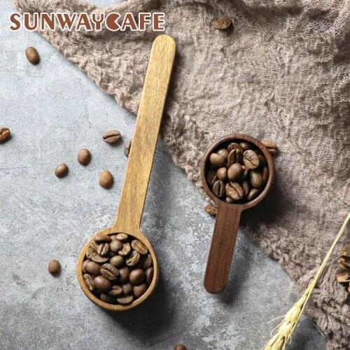 1Pcs Walnut Wood Coffee beans Spoons Scoop For Coffee Tea Small Sugar Salt Flatware Wood Spoons Tools Kitchen Supplies